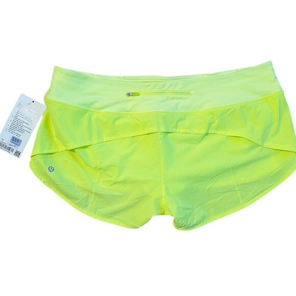 Lululemon Speed Up LR Low-Rise Short 2.5" Highlight Yellow Size 14 NWT Workout - Picture 2 of 10